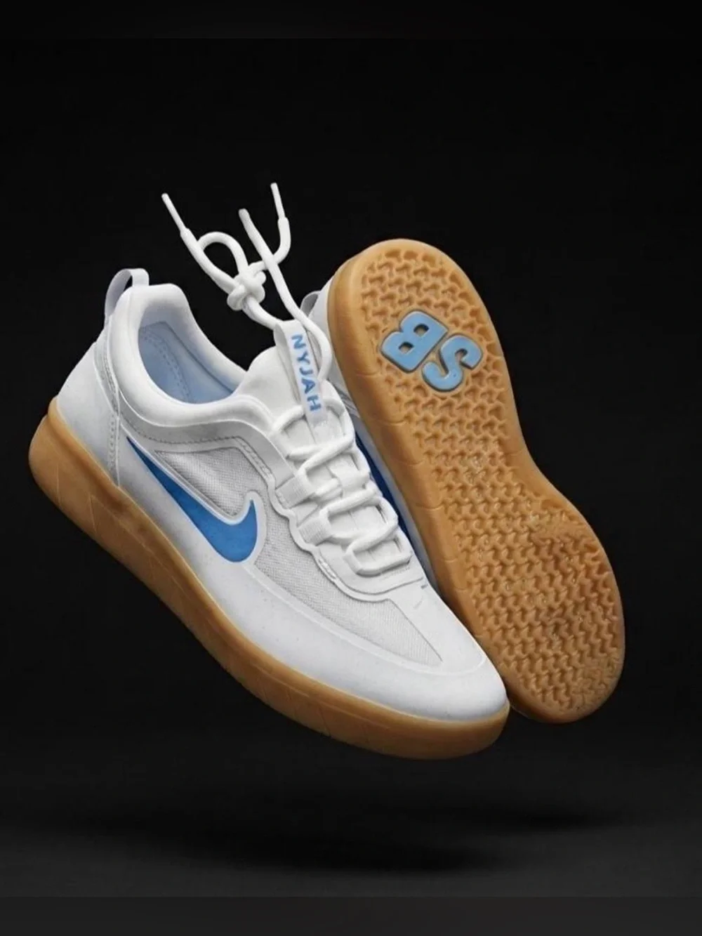 Nike Nyjah Free 2 SB “White Light Photo Blue Gum” 2020 size 8.5